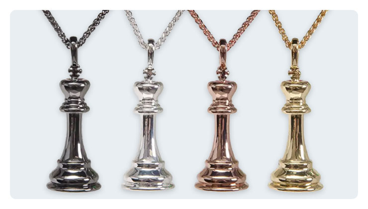 Caissa Collection Chess Pendant Necklace