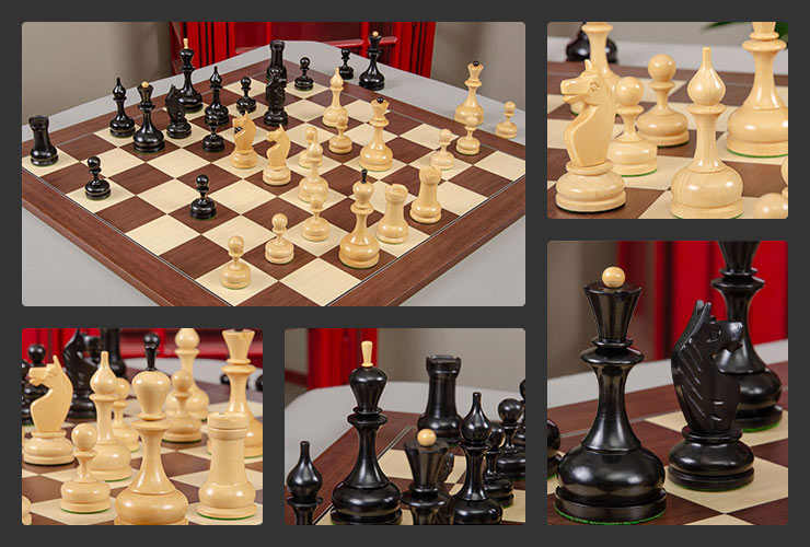 The Grandmaster II Bronstein Series Chess Pieces - 4.4" King
