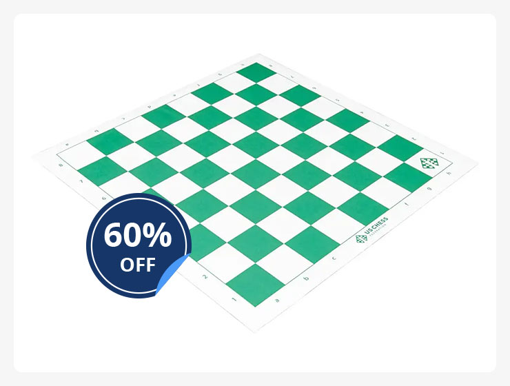 US Chess Federation Thin Mousepad Chess Board - GREEN