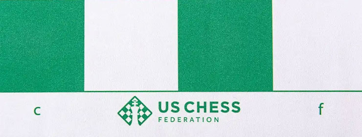 US Chess Federation Thin Mousepad Chess Board - GREEN